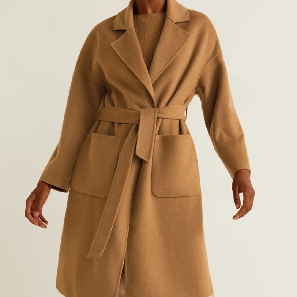Mango Sold Out Unstructured wool-blend Camel Coat